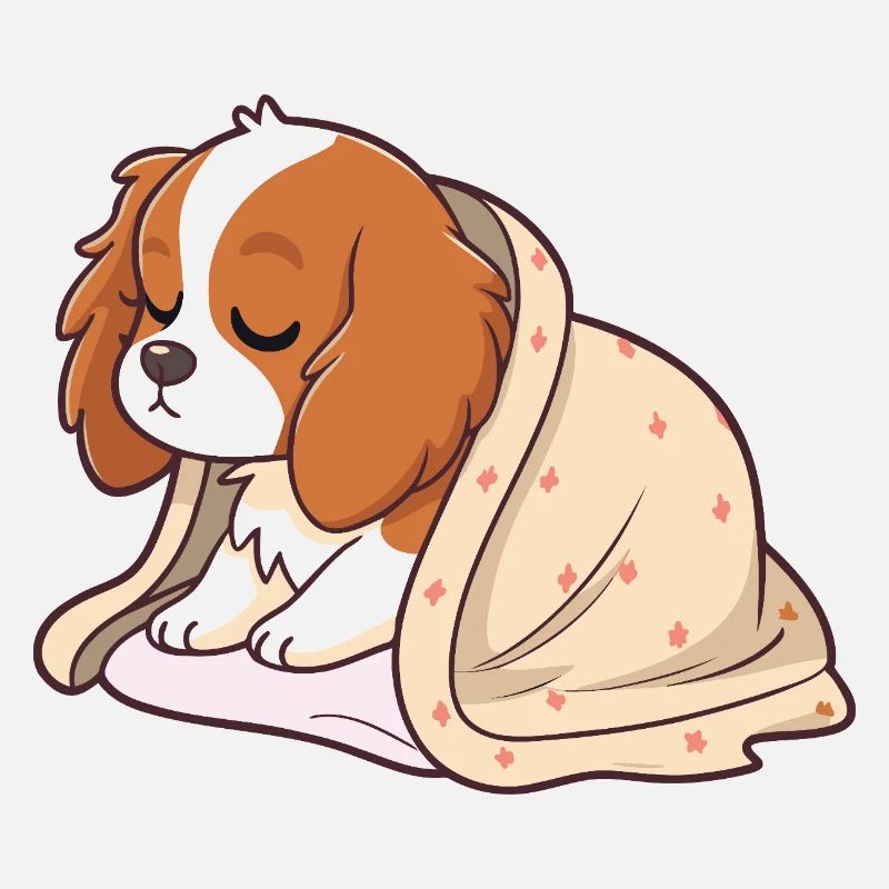 Chiot dormeur sous couverture