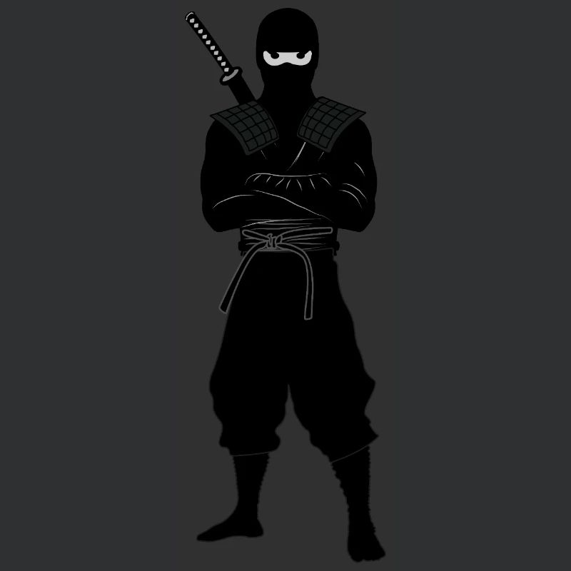 Ninja coriace avec une épée dans le dos