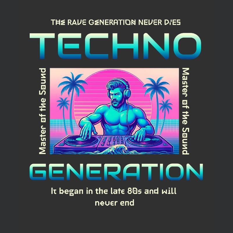 Techno Generation Rave DJ Synthwave Retro