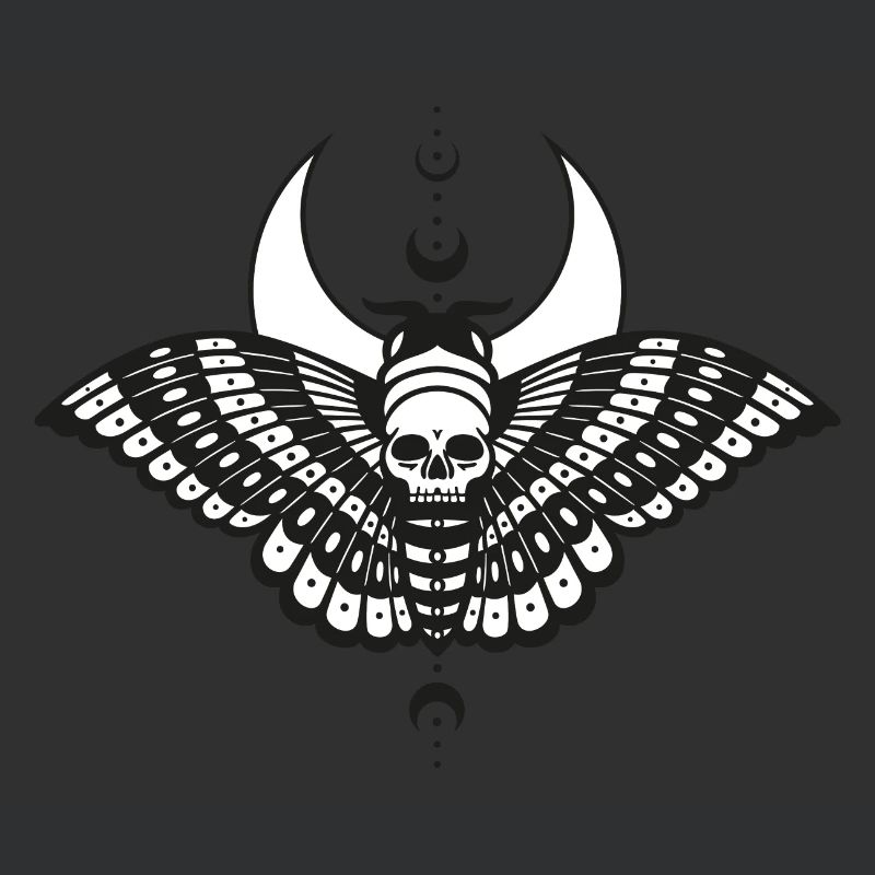 Moth with Moon Moth Skull