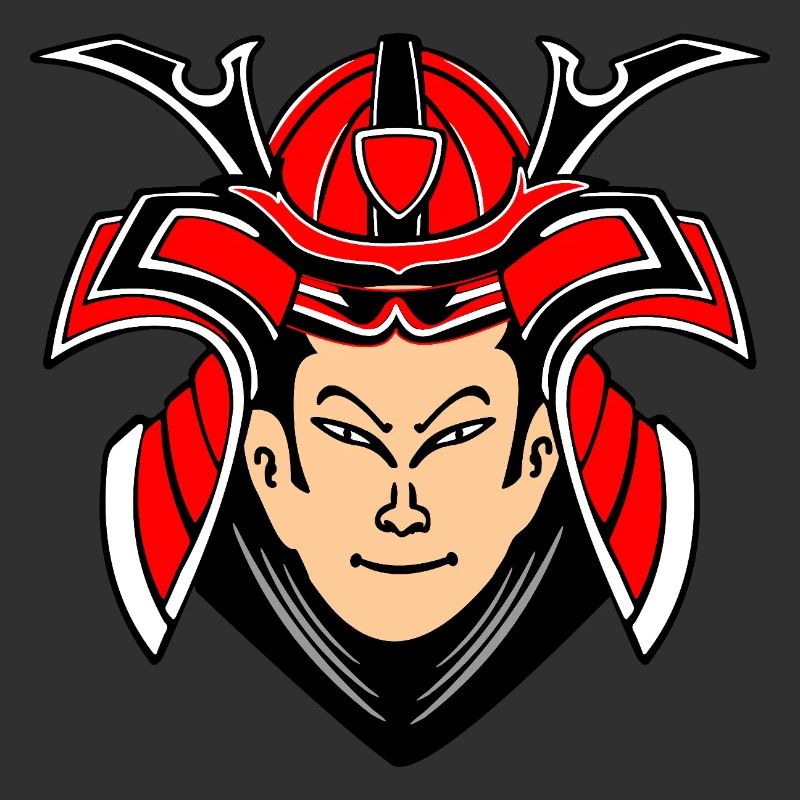Samurai mit Helmdesign