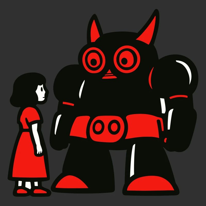 Mädchen und Roboter