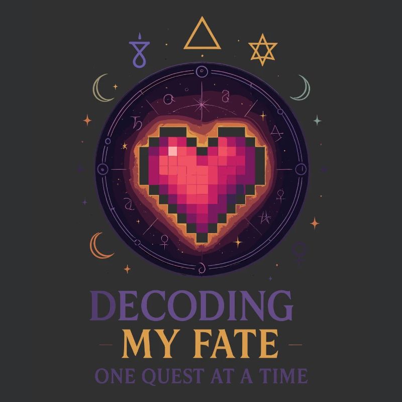 Décoder le destin : Pixel Art du cœur