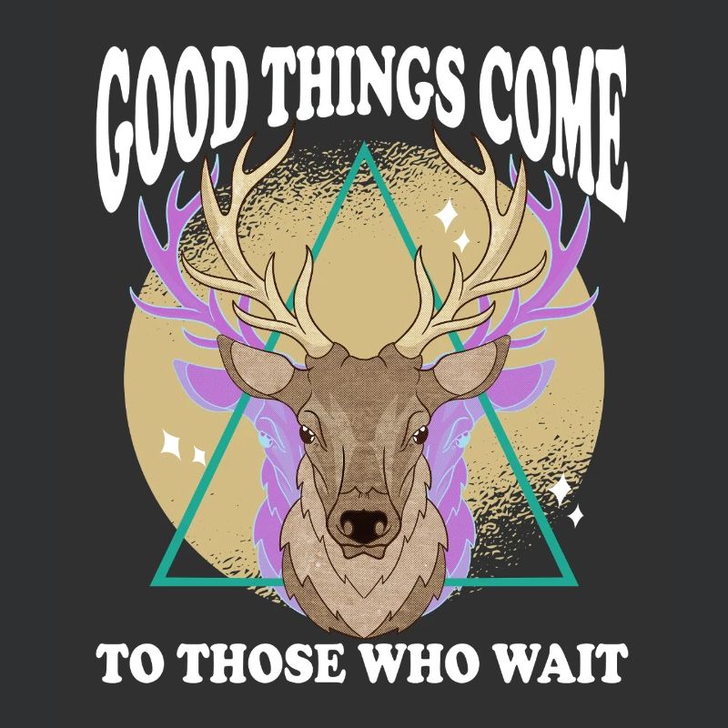 Deer Head Triangle Glow with Text