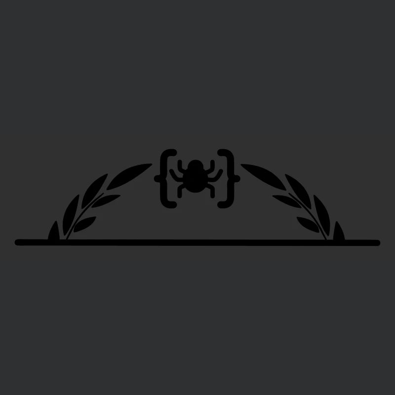 Code logo araignée en demi-couronne de laurier