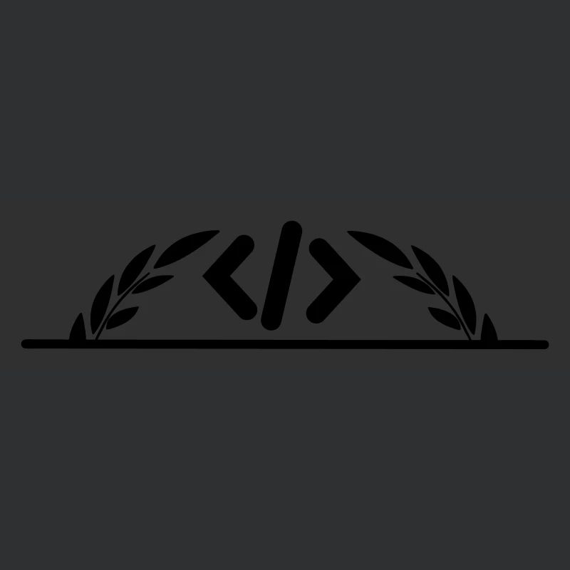 Logo de code en demi-couronne de laurier