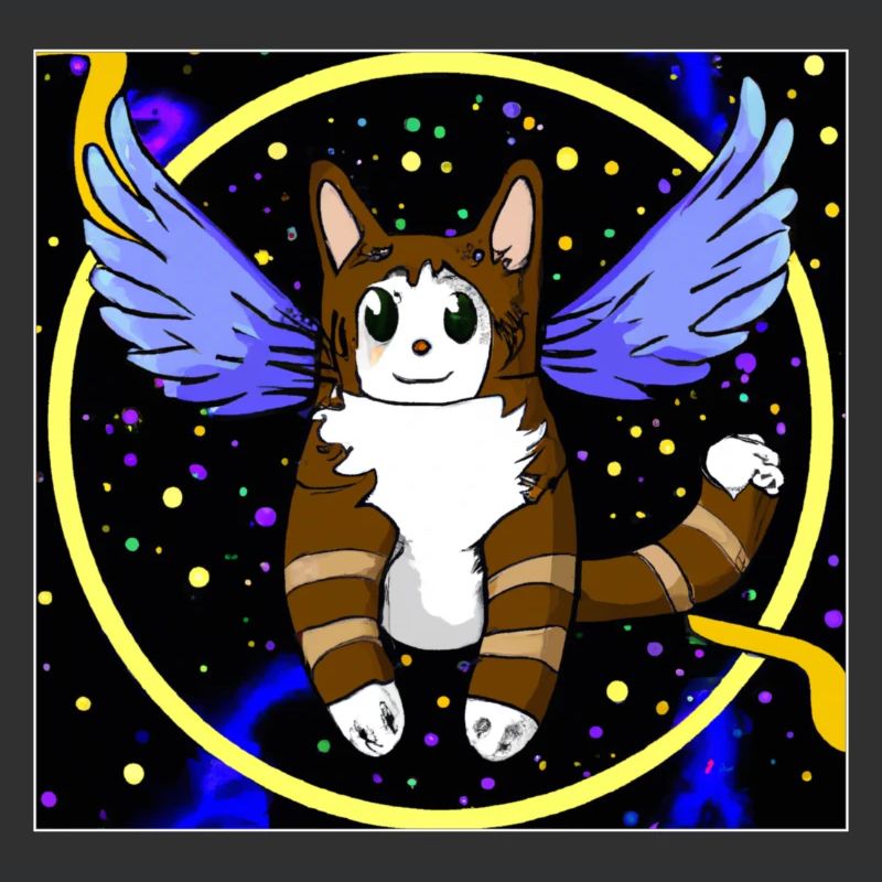 Chat ange dans l’espace.