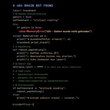 404 Cerveau introuvable Code Python