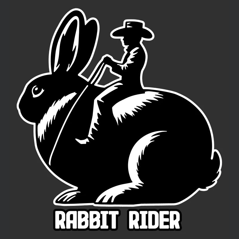 Rabbit Rider (Text hell - mit Kontur, 3-farbig)