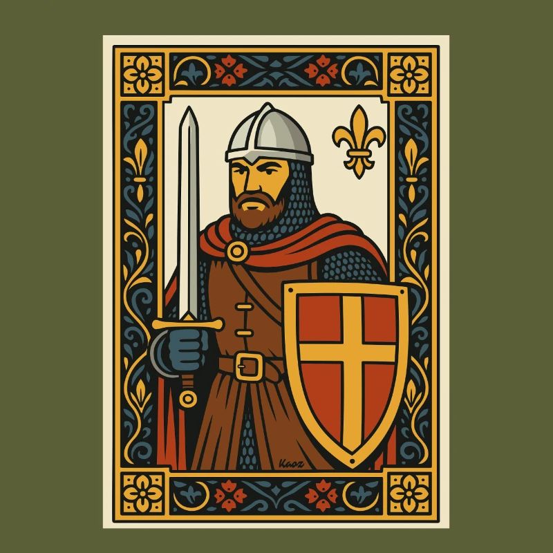 Medieval Knight Tile Emblem
