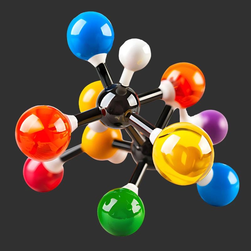 Colorful Molecular Structure Pattern