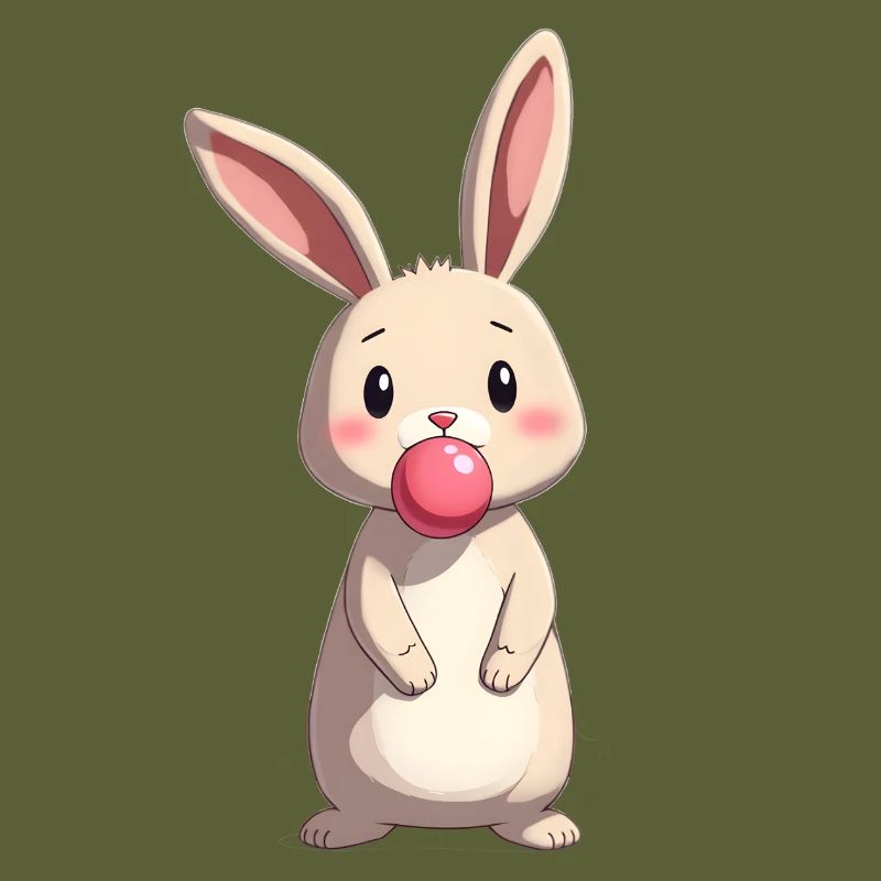 Lapin avec du chewing-gum