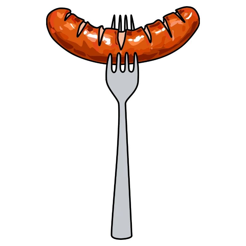 Wurst mit Gabel sausage fork