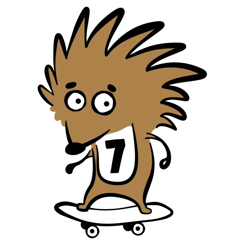 Skate Igel "Knut Heinrich" mit Startnummer 7