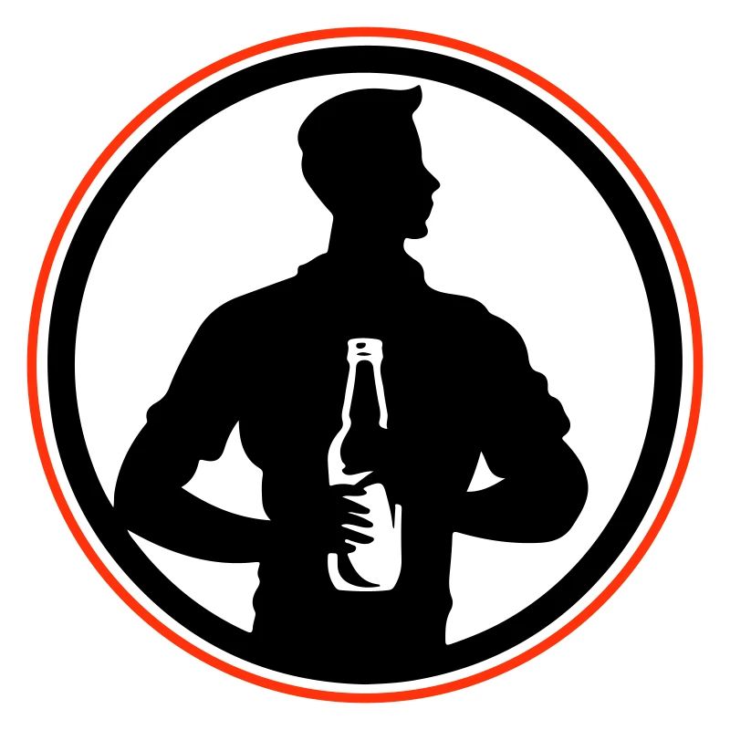 Silhouette de bouteille de bière buvant