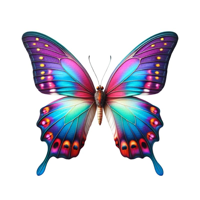 Art d’ailes en forme d’explosion couleur papillon néon