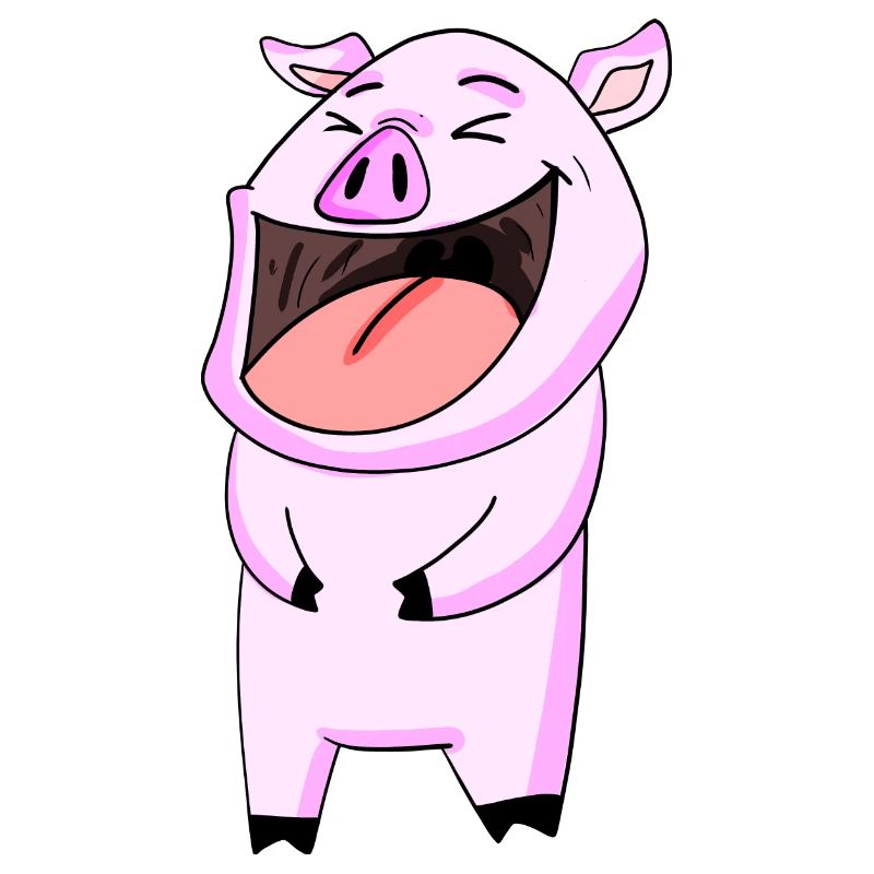 Pig laughs