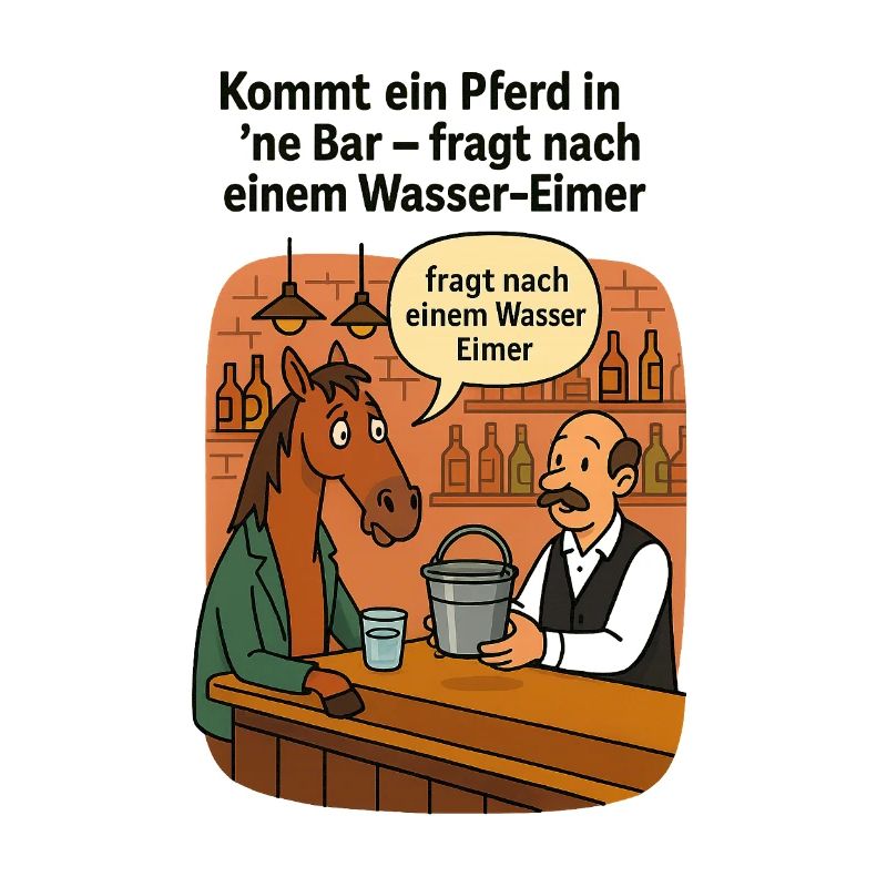 Pferd in Bar Eimer Wasser