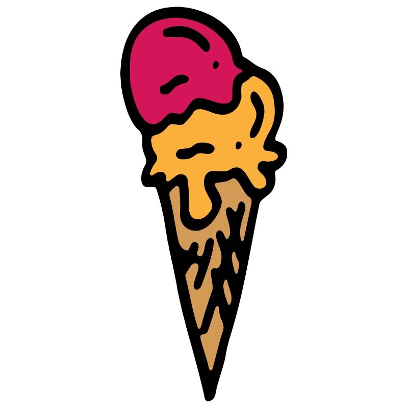 Eis Waffel bunt / ice cream waffle Erdbeere Mango