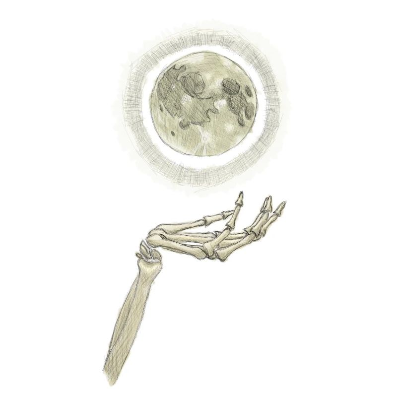 Bonehand with Moon