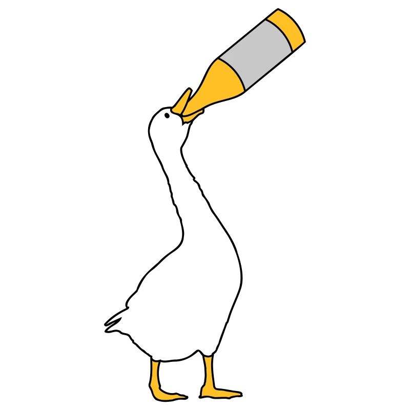 Bier saufende Gans
