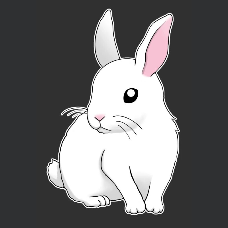 weißer Hase sitzend