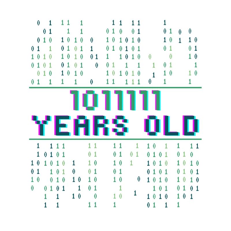 95e anniversaire 95 ans Code binaire Informatique