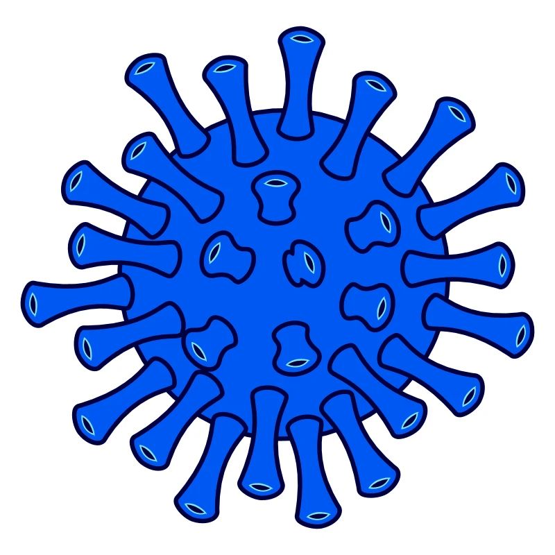 Illustration de la molécule bleue de Covid