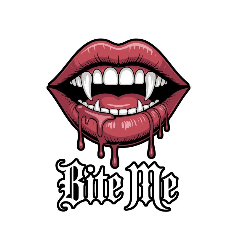 Vampiric lips with greed and bite