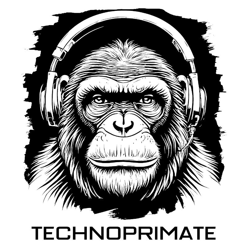 Techno Primate Kopfhörer Ape Art #6 Schwarz