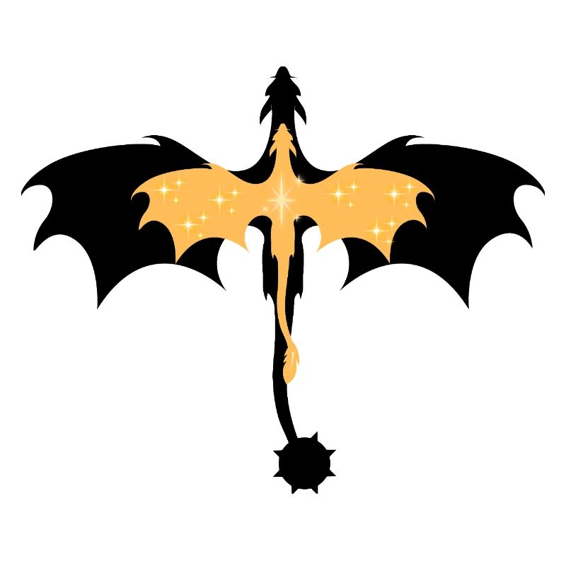 Drache gold schwarz
