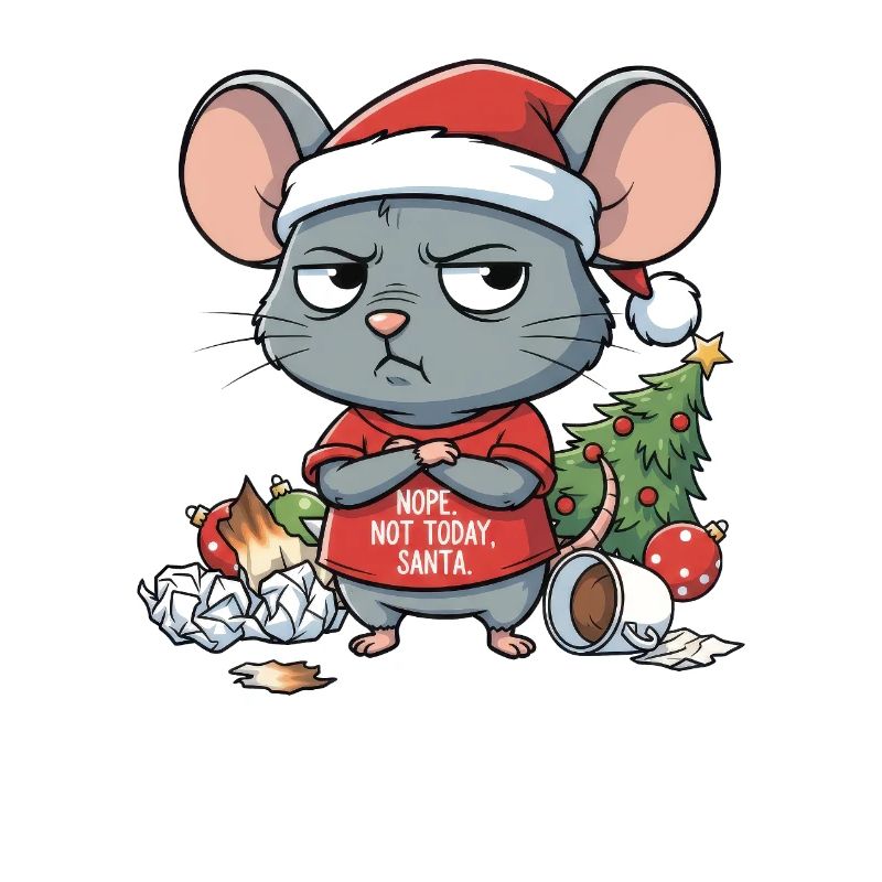 Grim Christmas Mouse with Funny Saying