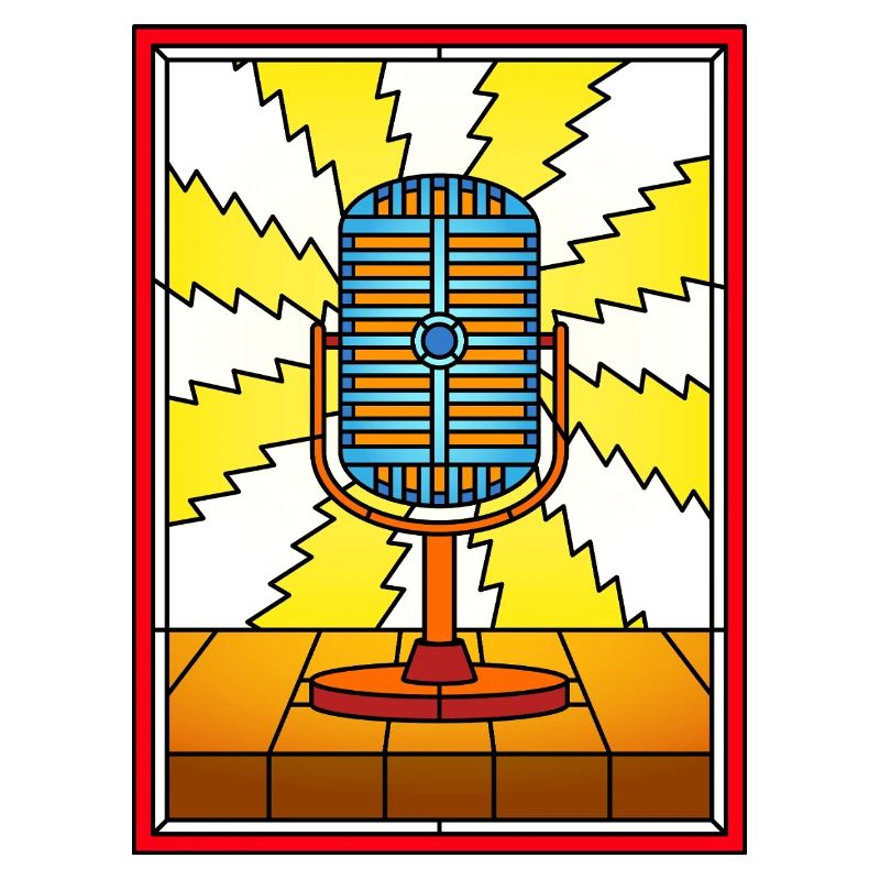 Retro Microphone Lightning Burst