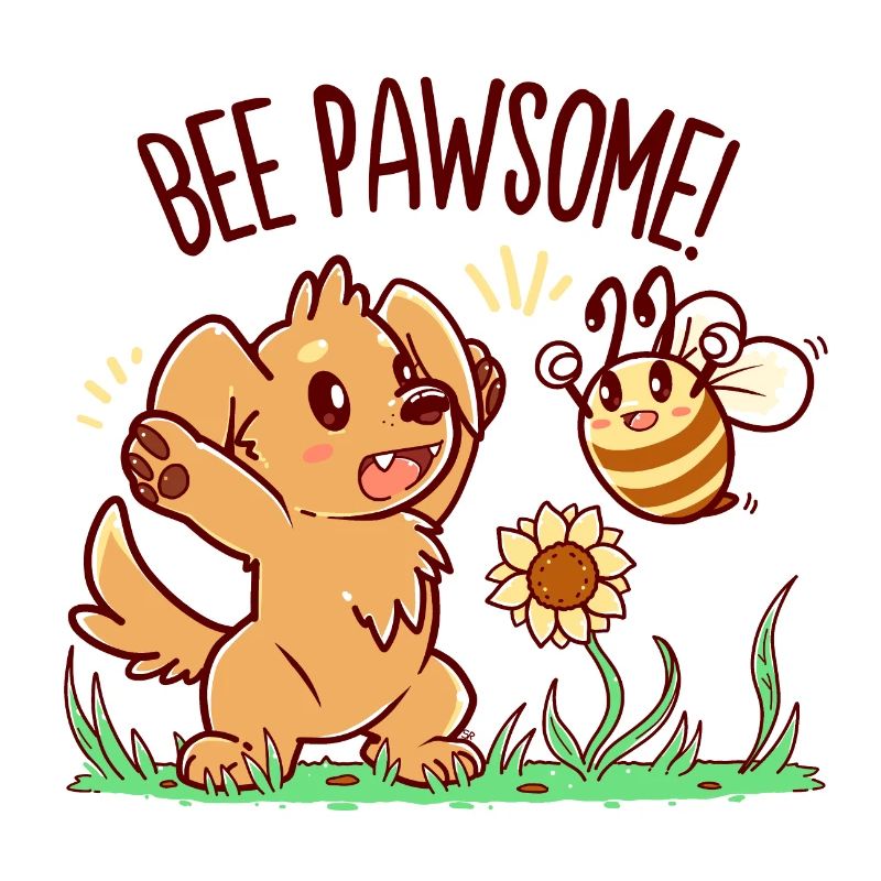 Bee Pawsome Dark Text Ver