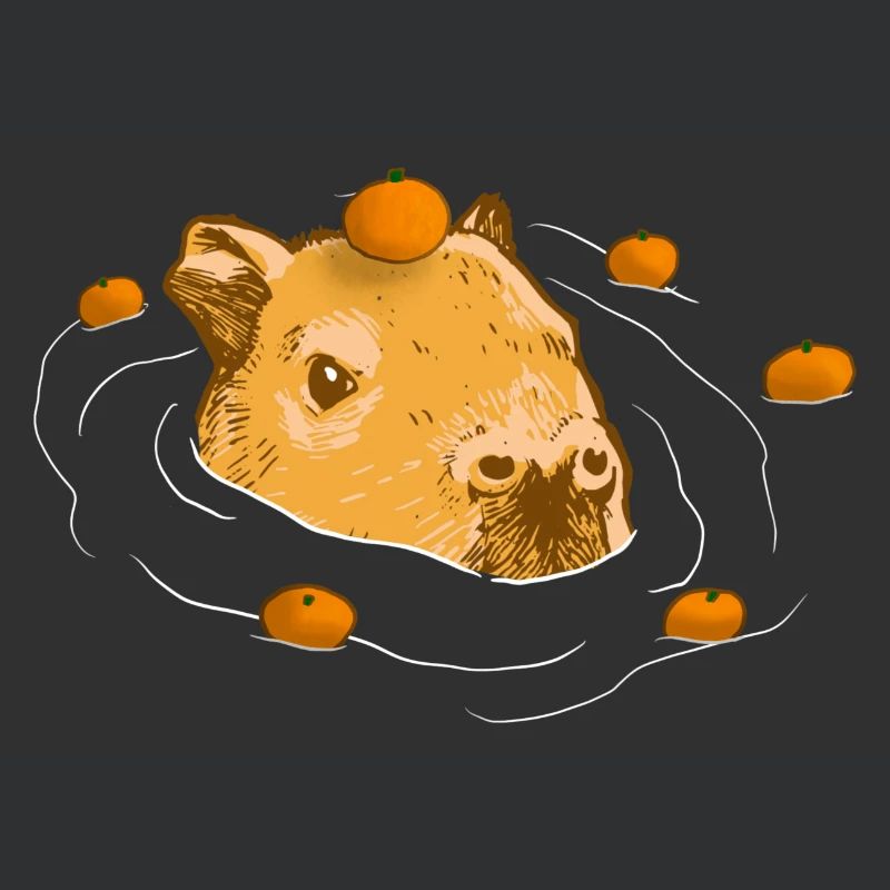 Conception de mème orange Capybara