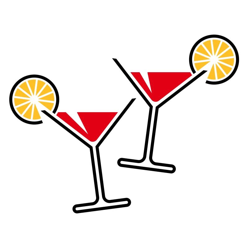 2 Cocktailgläser / Cocktail / Martini + (Rot)