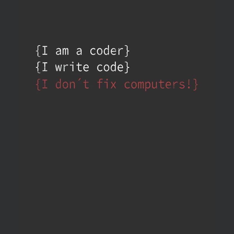 I am a coder! Admins IT specialist saying