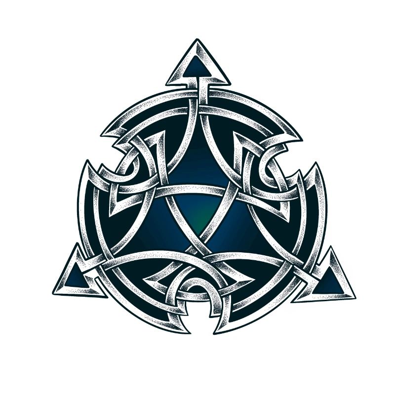 Symbole celtique noir & vert dotwork