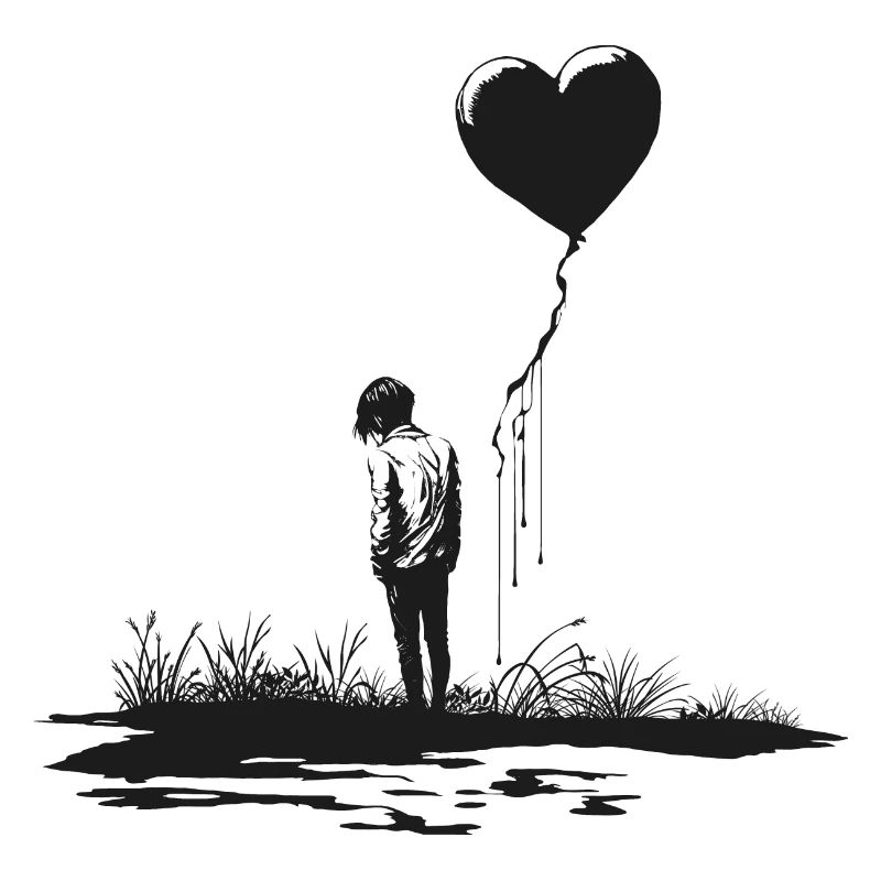Alone, Heart, Balloon, Love, Lonely, Minimal