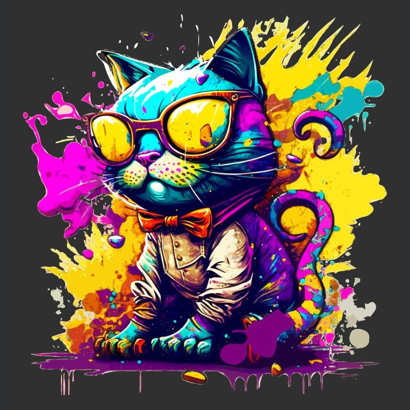Chat dans le style graffiti