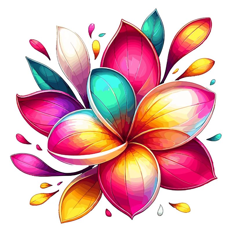 Farbenfrohe Blume in Regenbogenfarben