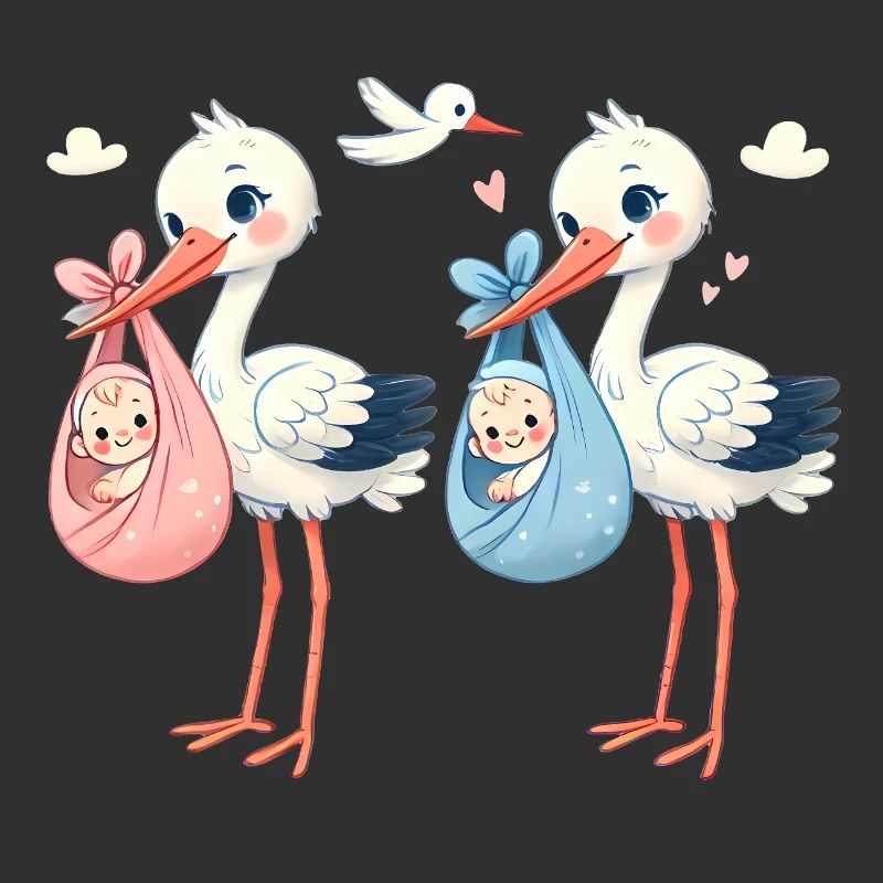 Rosa oder Blauer Storch Baby Überraschung