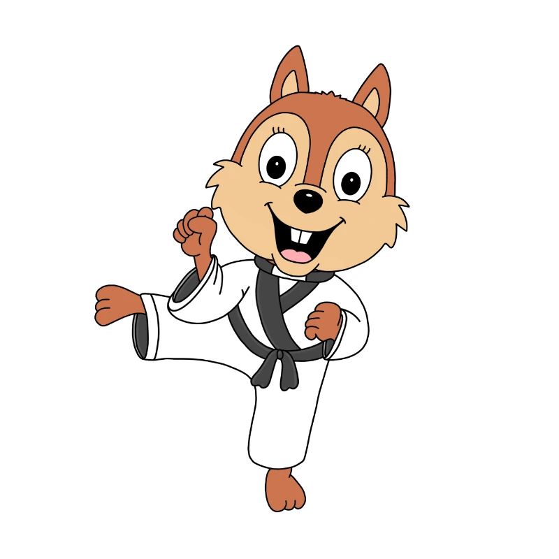 KARATE - JUDO - SPORT - EICHHÖRNCHEN - TIER
