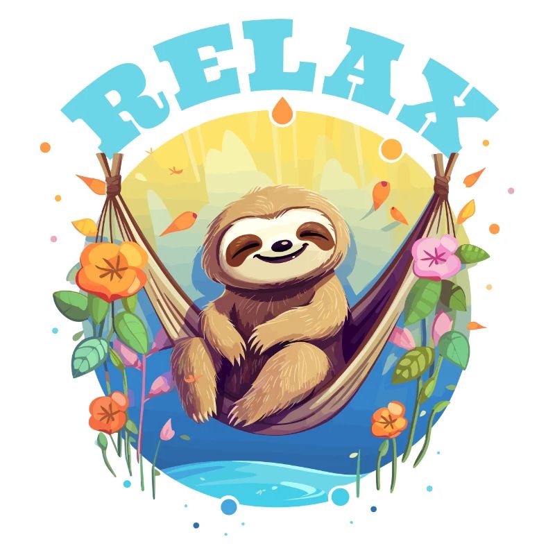 Relax - Relaxed Sloth Design - Funny