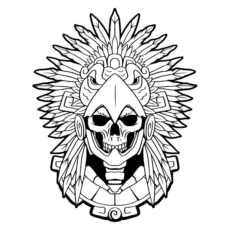 Aztec Eagle Warrior Mayan Skull Inca