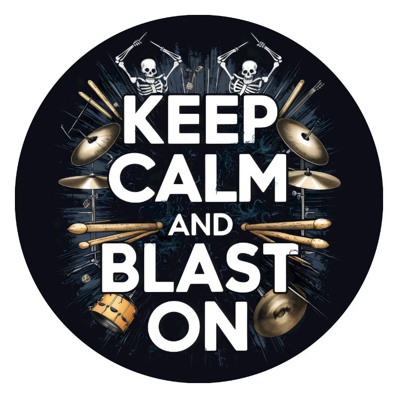 Drummer Blast Beats KEEP CALM AND BLAST ON