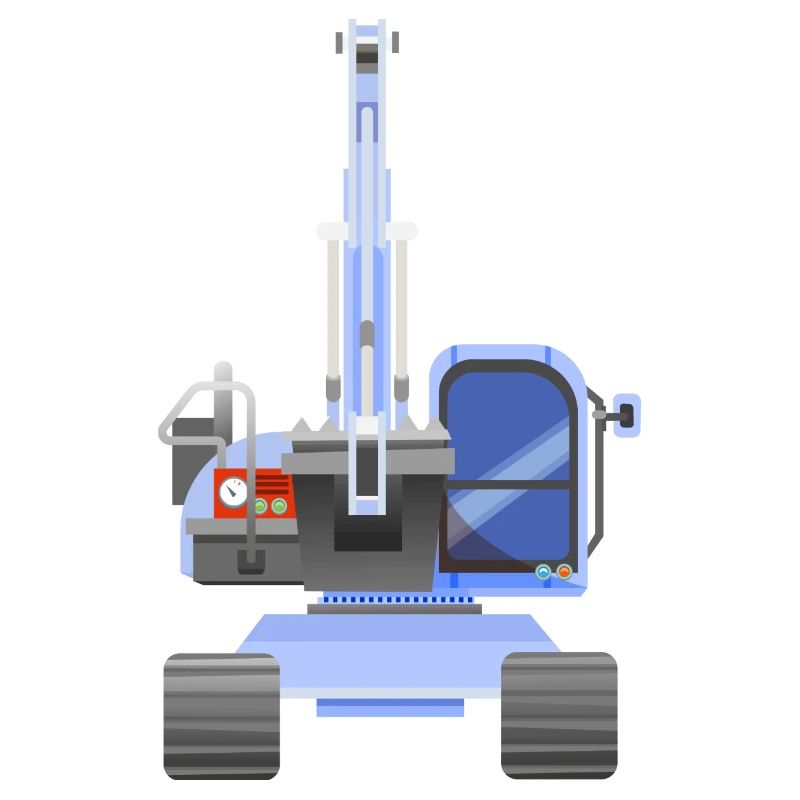 Blauer Bagger