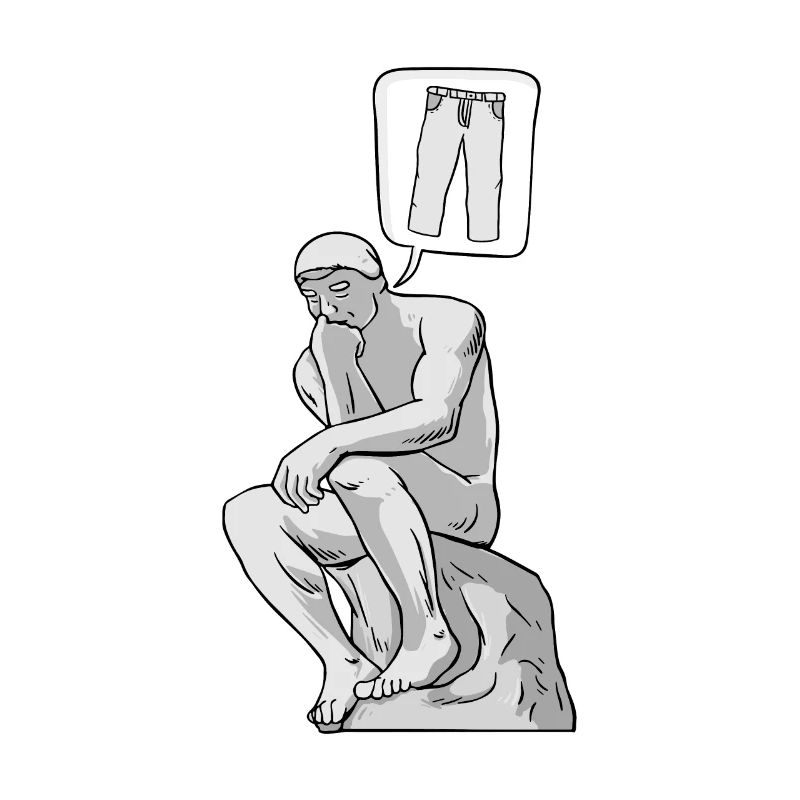 Thinker Statue Pants Design for a Philosopher