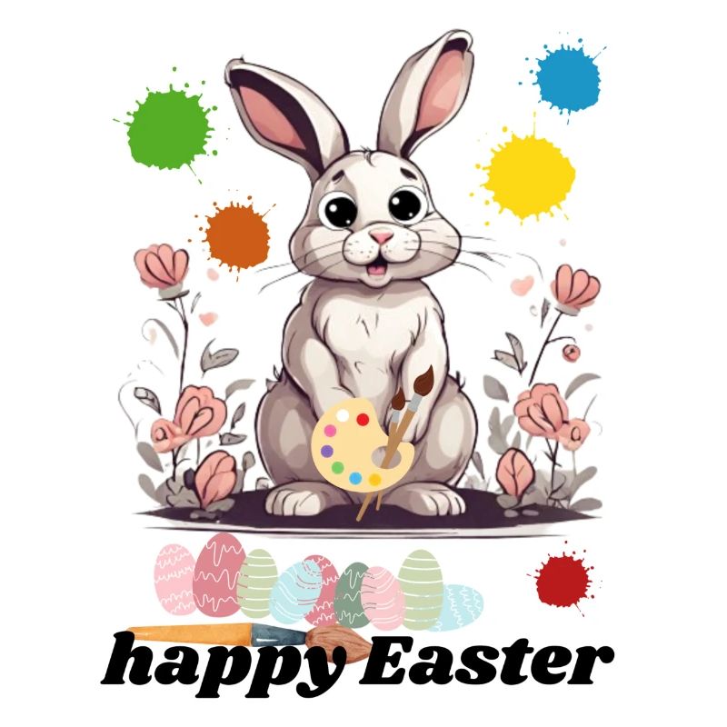 Happy Easter - Cute Easter Bunny - Bunny with Egg