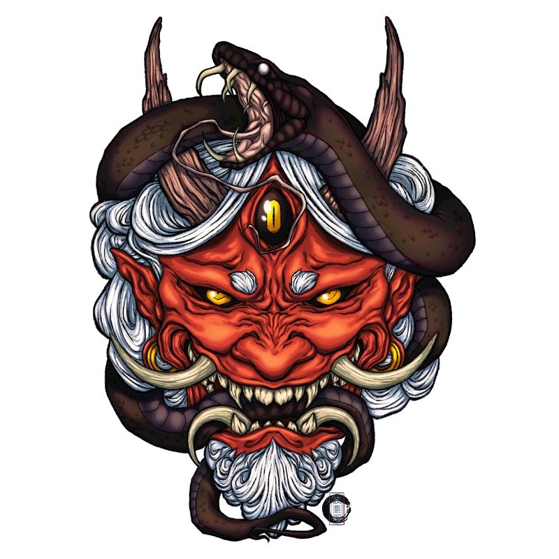 Schlangenroter Oni-Dämon